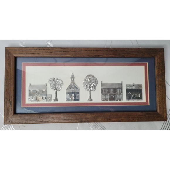 Vintage‎ Reed Pewter 3D Framed Picture City Scape Scene - RARE - Picture 2 of 8